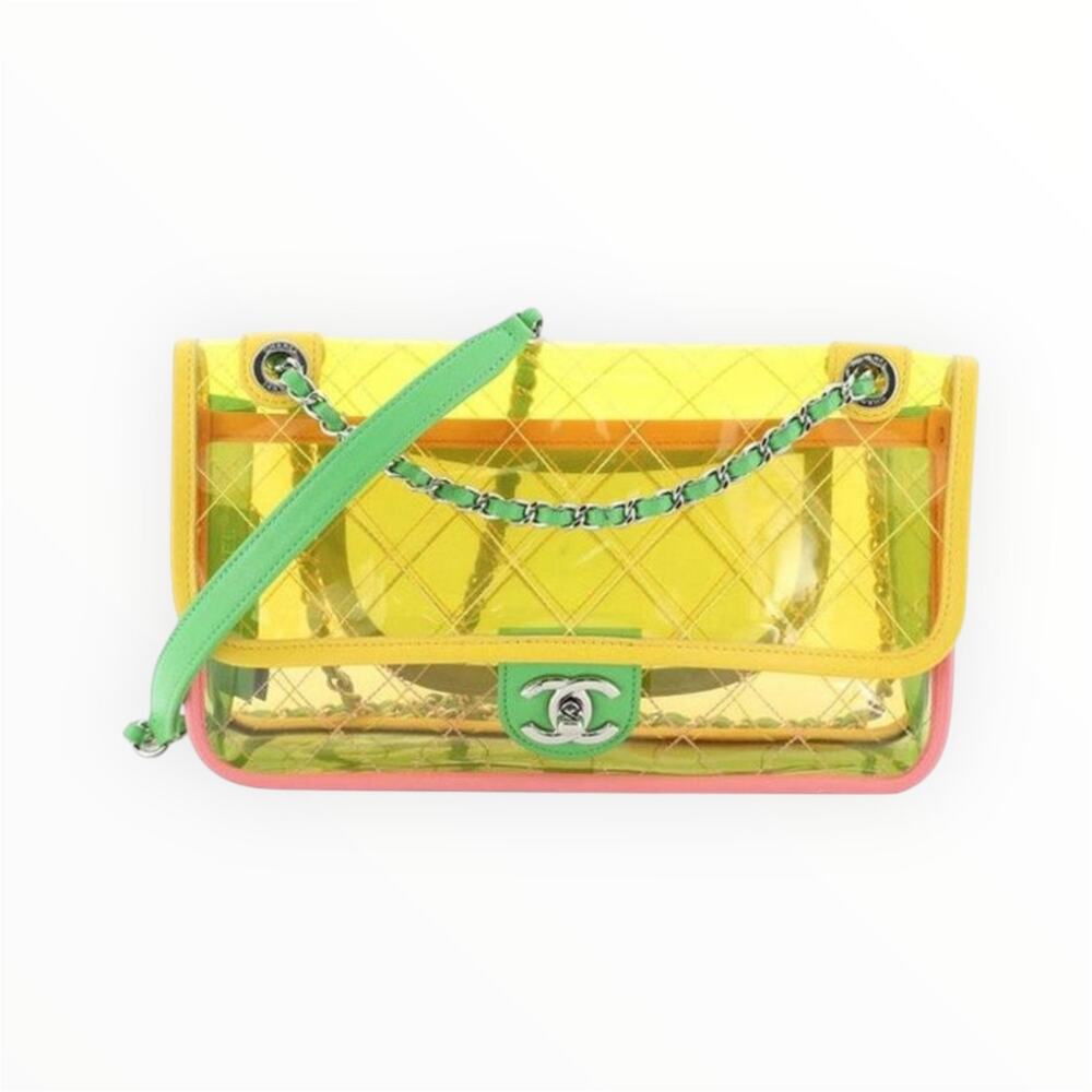 Chanel 18S Coco Splash Pastel Rainbow PVC Medium Flap Bag - Picture 1 of 11